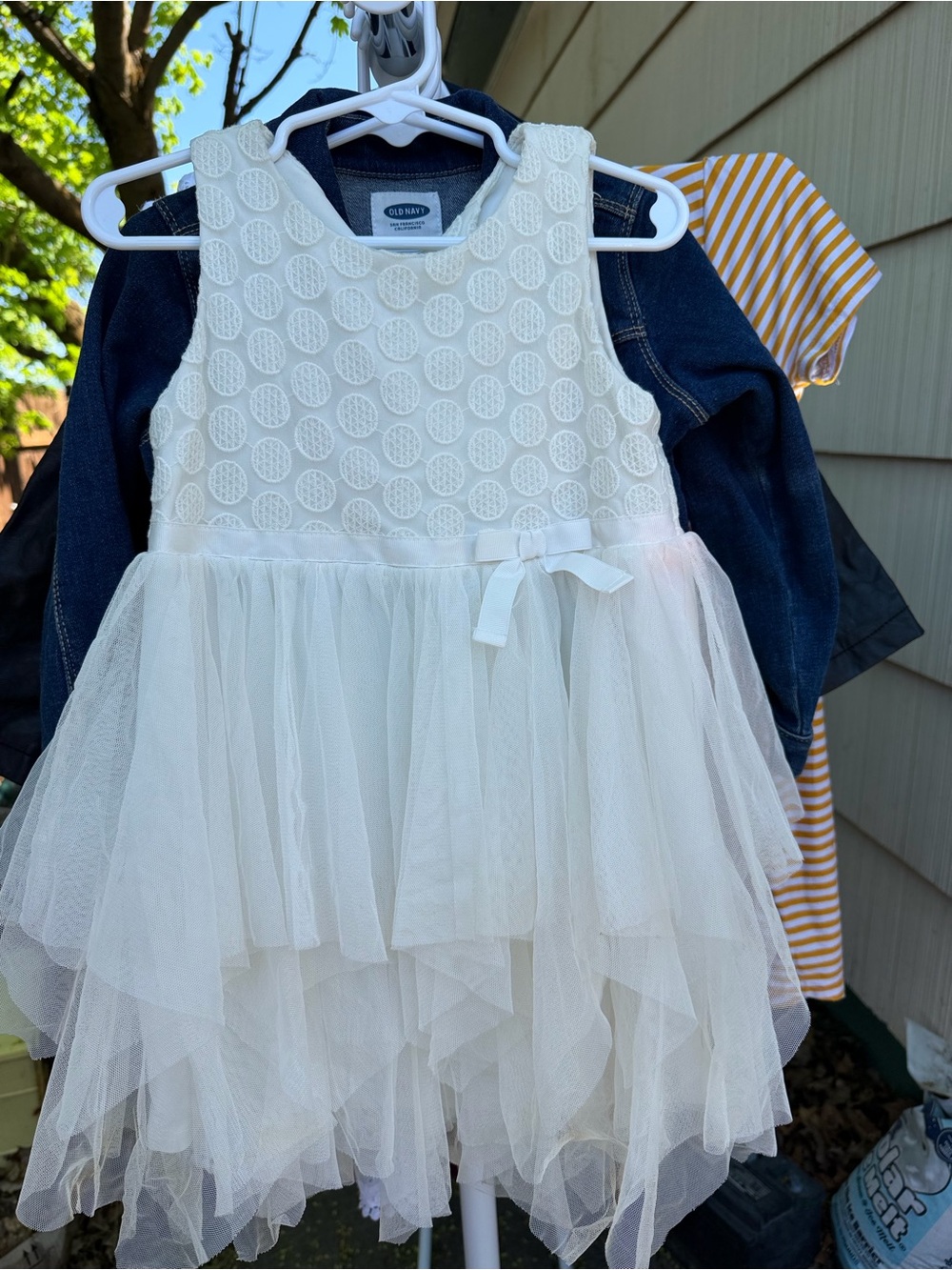 Cat & Jack Ivory Embroidered Dot Sundress